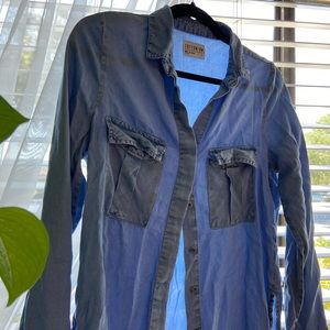 Denim button down